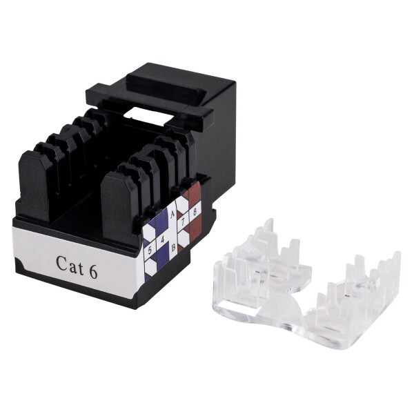 Main product image for Cat 6 Black Keystone Jack Punch Down 150-808